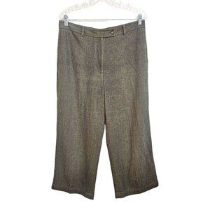 F. by Faconnable women's made in Italy gray brown wool pants wide leg size 12P